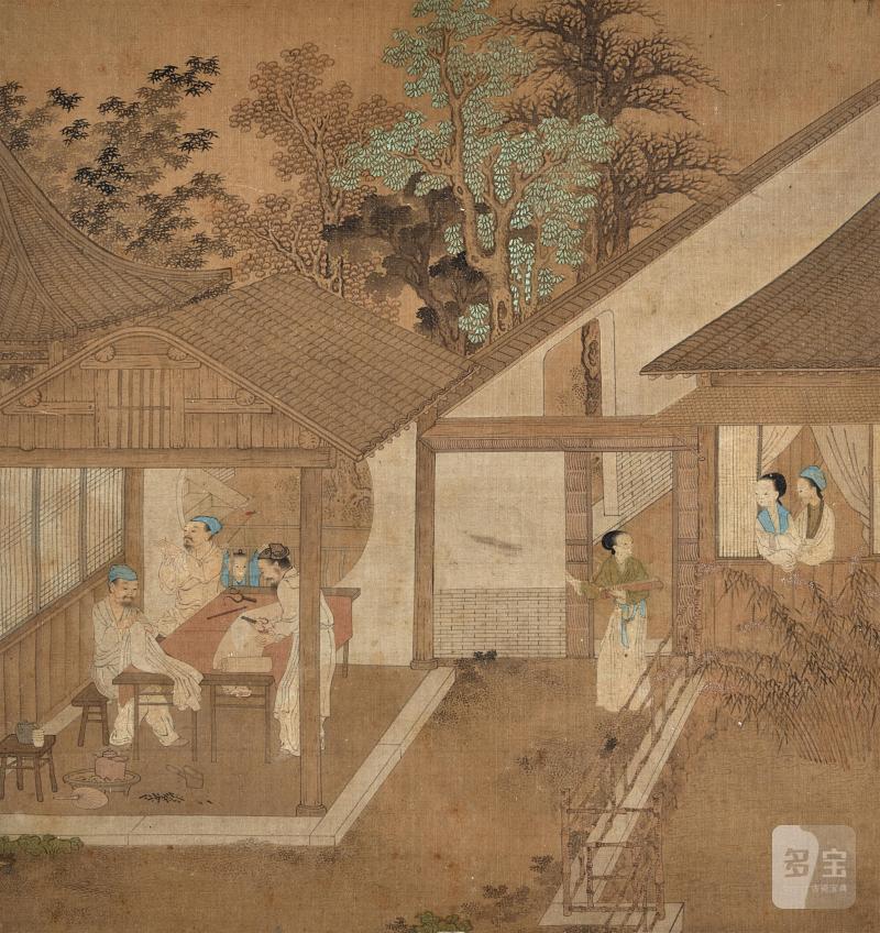 Four 'Gengzhi tu' paintings, Qing dynasty, 17th - 18th century | 清十八至十九世紀 耕織圖四件 設色絹本 - 图2